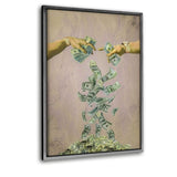 I NEED YOUR MONEY - Leinwandbild mit Schattenfuge "silber" - Hustling Sharks