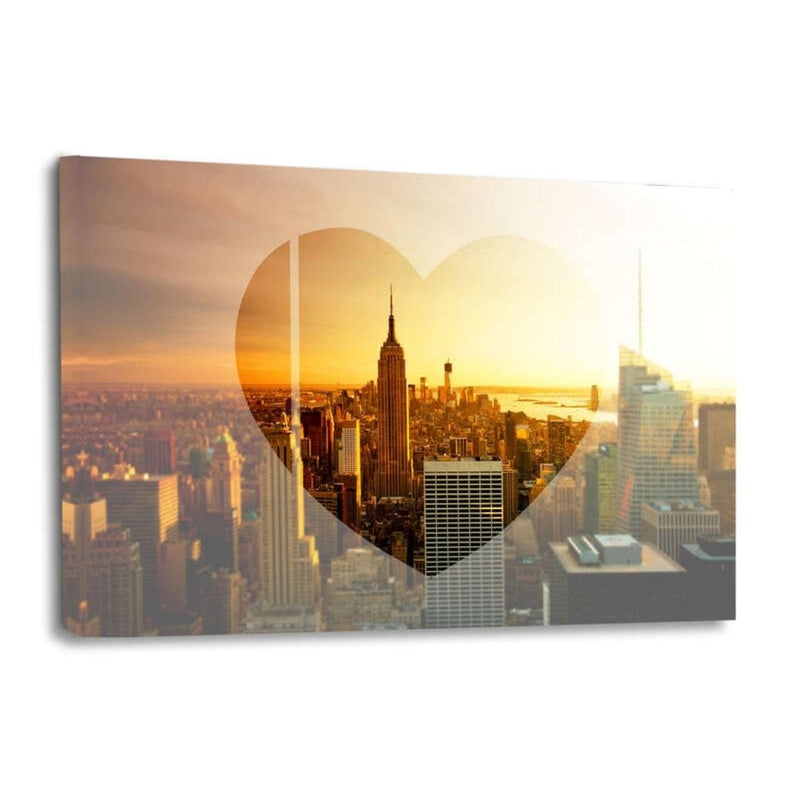 Leinwandbild - Love New York - Sunset Skyline - Hustling Sharks