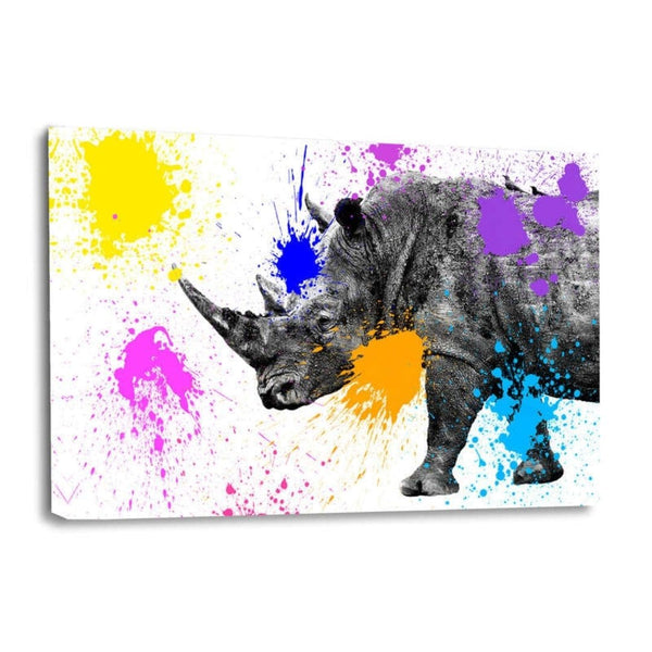 Leinwandbild - Safari Colors Pop - Rhinoceros - Hustling Sharks
