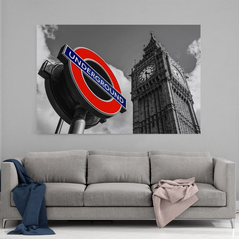 Leinwandbild mit Hintergrund 1 - London - Subway Big Ben - Hustling Sharks