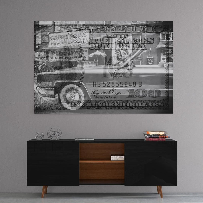 Leinwandbild mit Hintergrund 1 - Manhattan Dollars - Cadillac - Hustling Sharks