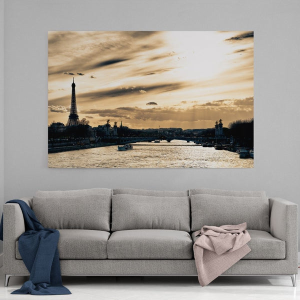 Leinwandbild mit Hintergrund 1 - Paris France - Paris Sunset - Hustling Sharks