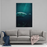 Leinwandbild mit Hintergrund 1 - Shark Meets Betta - Hustling Sharks