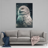 Leinwandbild mit Hintergrund 1 - Snowy Owl - Hustling Sharks