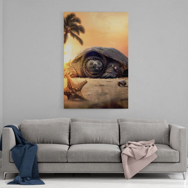 Leinwandbild mit Hintergrund 1 - Lazy Tortoise - Hustling Sharks