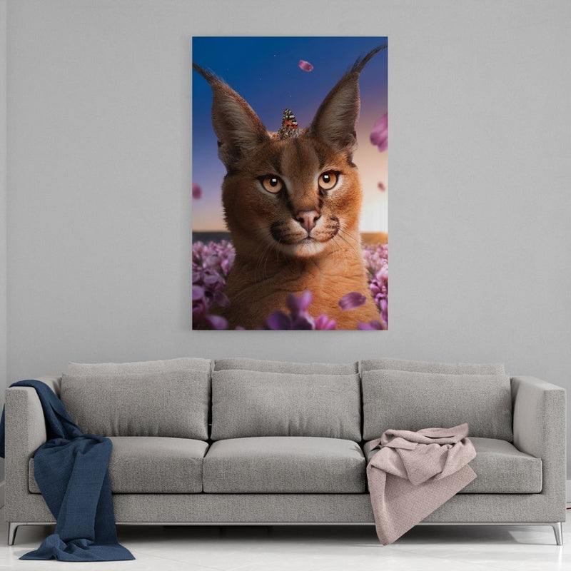 Leinwandbild mit Hintergrund 2 - Caracal Flowers - Hustling Sharks