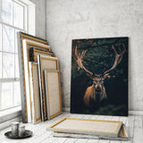 Moody Deer - Leinwandbild mit Schattenfuge "weiß"