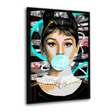 Leinwandbild mit Schattenfuge "schwarz" - GUM GIRL - Hustling Sharks
