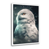 Leinwandbild mit Schattenfuge "weiß" - Snowy Owl - Hustling Sharks