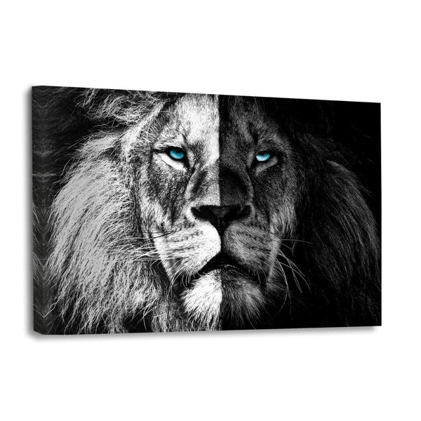 Lion b/w - Leinwandbild - Hustling Sharks