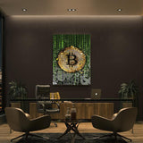 Binary Bitcoin - Wandbilder mit Hintergrund 2 - Hustling Sharks
