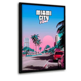 Miami Vibes - Leinwandbild mit Schattenfuge "schwarz" - Hustling Sharks