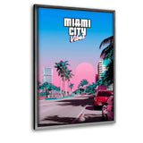 Miami Vibes - Leinwandbild mit Schattenfuge "silber" - Hustling Sharks