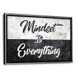 MINDSET IS EVERYTHING - Leinwandbild mit Schattenfuge "silber" - Hustling Sharks