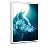 Moon Wolf - Leinwandbild mit Schattenfuge "weiß" - Hustling Sharks