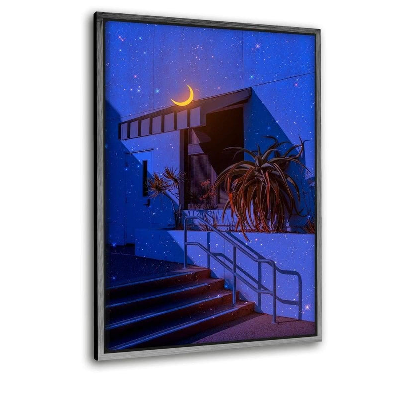 Moonlight 2 - Leinwandbild mit Schattenfuge "silber" - Hustling Sharks