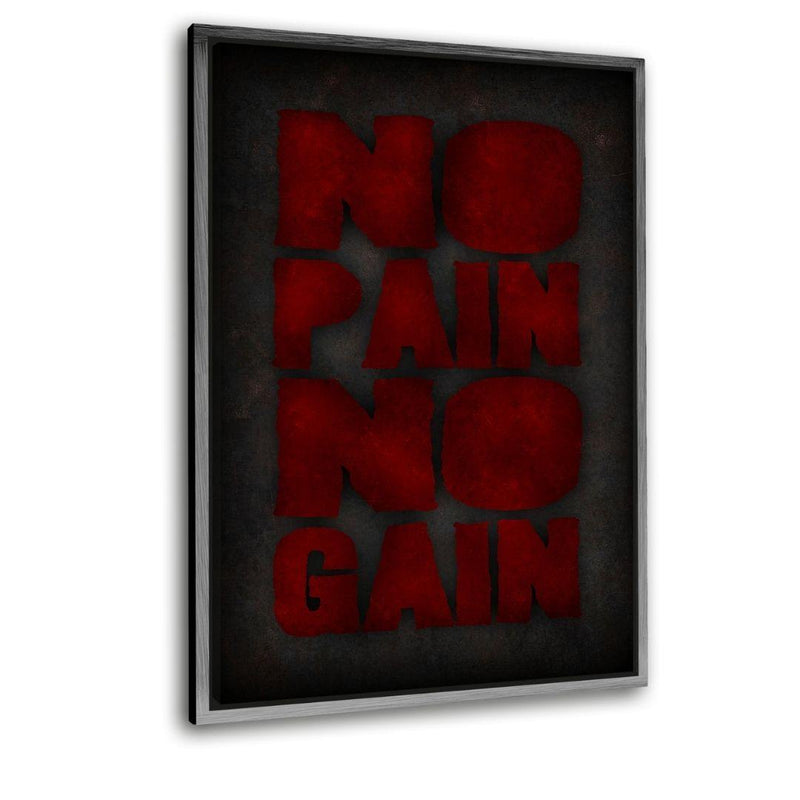 No Pain no Gain #2 - Leinwandbild mit Schattenfuge "weiß" - Hustling Sharks 