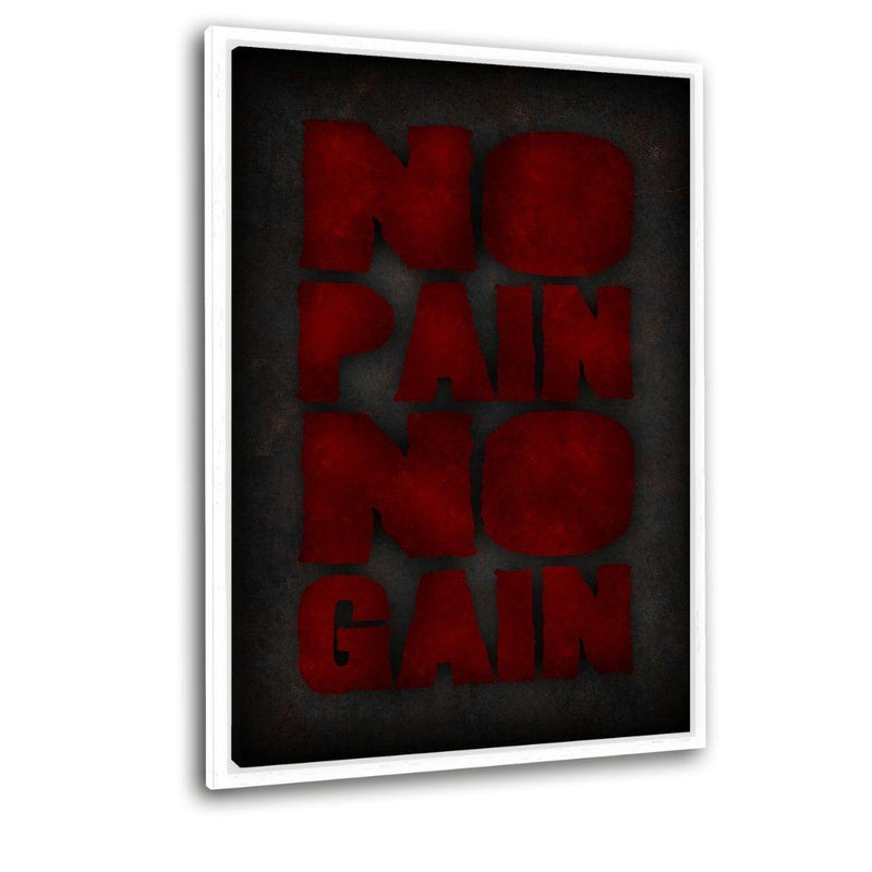 No Pain no Gain #2 - Leinwandbild mit Schattenfuge "weiß" - Hustling Sharks 