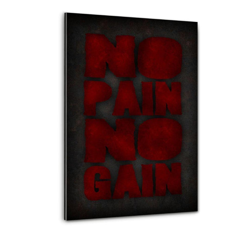 No Pain no Gain #2 - Leinwandbild mit Schattenfuge "silber" - Hustling Sharks 