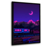 Neon Worlds 3 - Leinwandbild mit Schattenfuge "schwarz" - Hustling Sharks
