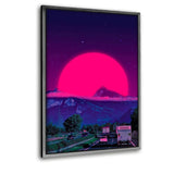 Neon Worlds 4 - Leinwandbild mit Schattenfuge "silber" - Hustling Sharks