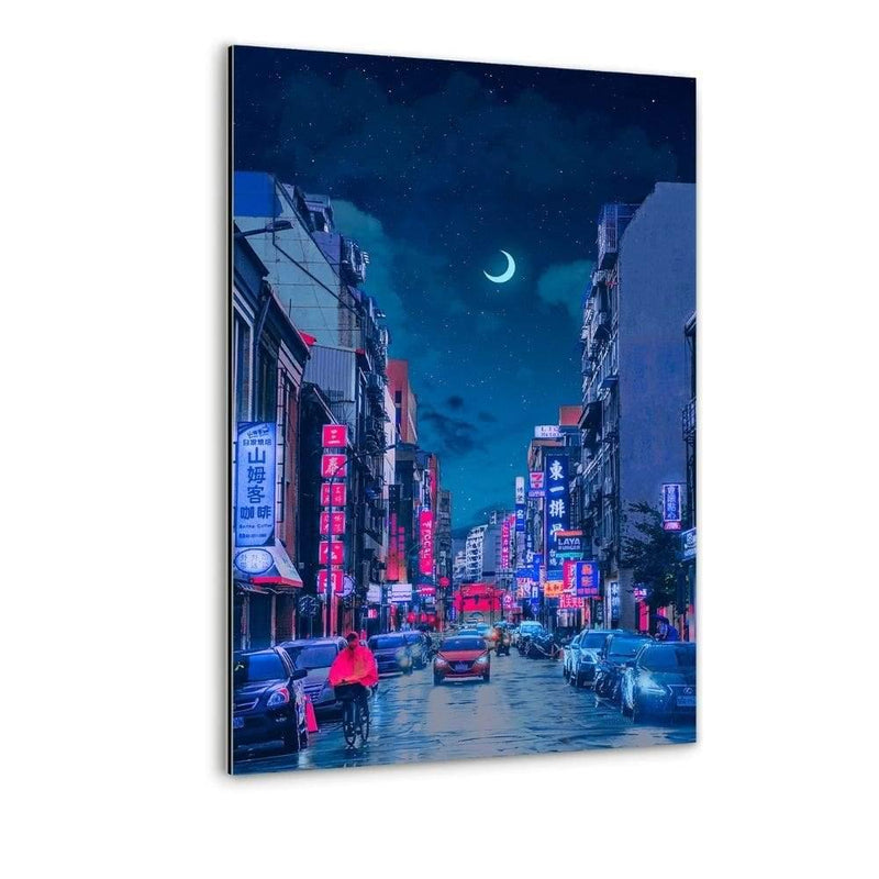 Neon Worlds 7 - Alu-Dibond Bild - Hustling Sharks