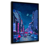 Neon Worlds 7 - Leinwandbild mit Schattenfuge "schwarz" - Hustling Sharks