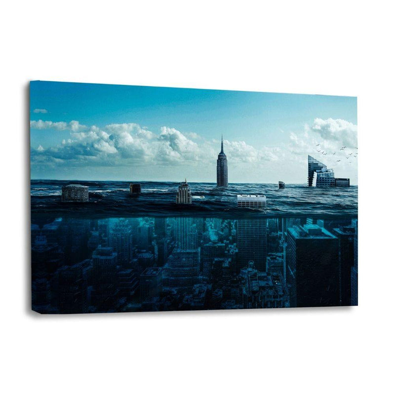 New York Underwater - Leinwandbild - Hustling Sharks