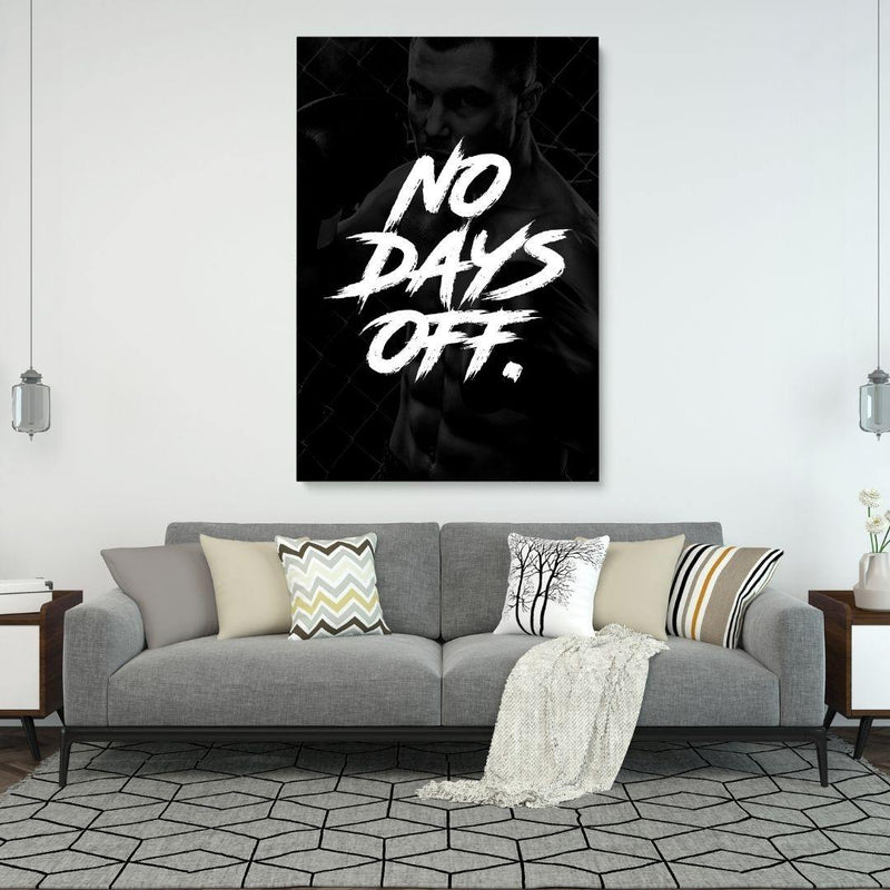 NO DAYS OFF. - Mockup mit Hintergrund 1 - Hustling Sharks
