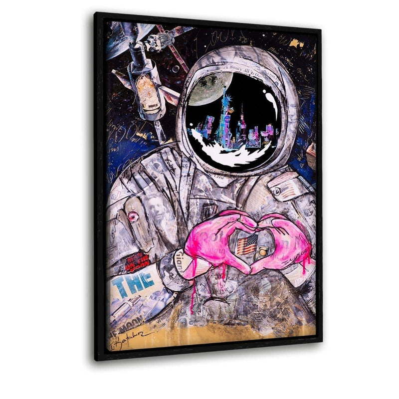 OVER THE MOON - Leinwandbild mit Schattenfuge "schwarz" - Hustling Sharks