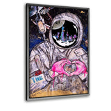 OVER THE MOON - Leinwandbild mit Schattenfuge "silber" - Hustling Sharks