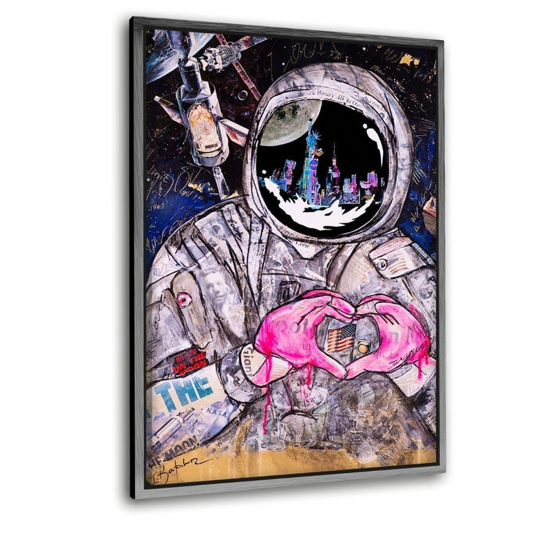 OVER THE MOON - Leinwandbild mit Schattenfuge "silber" - Hustling Sharks