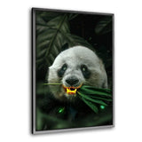 Goldener Panda - Leinwandbild mit Schattenfuge "silber" - Hustling Sharks