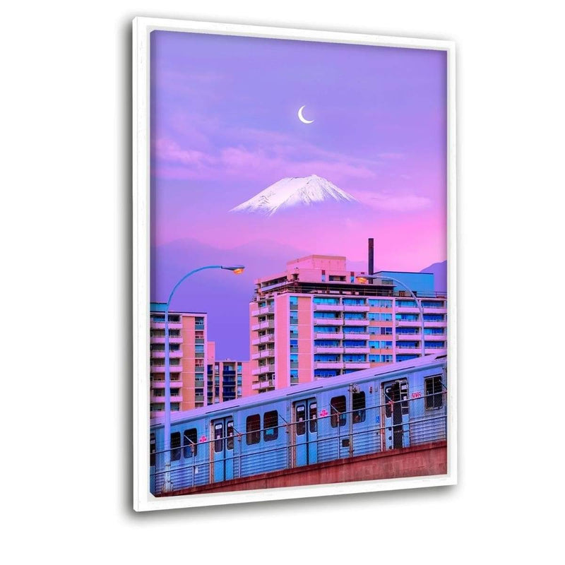 Pastel City - Leinwandbild mit Schattenfuge "weiß" - Hustling Sharks