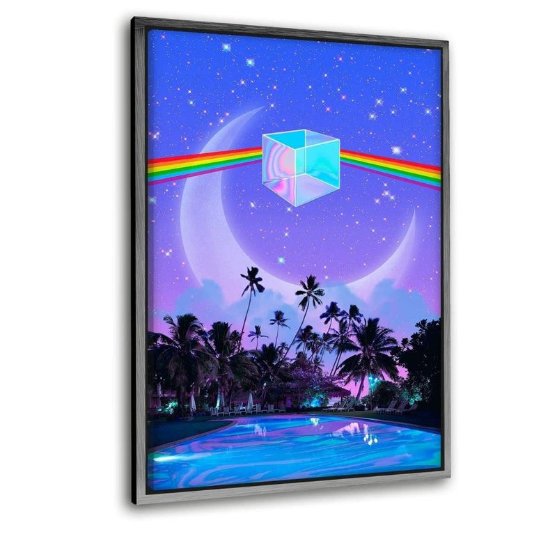 Place of Dreams 3 - Leinwandbild mit Schattenfuge "silber" - Hustling Sharks
