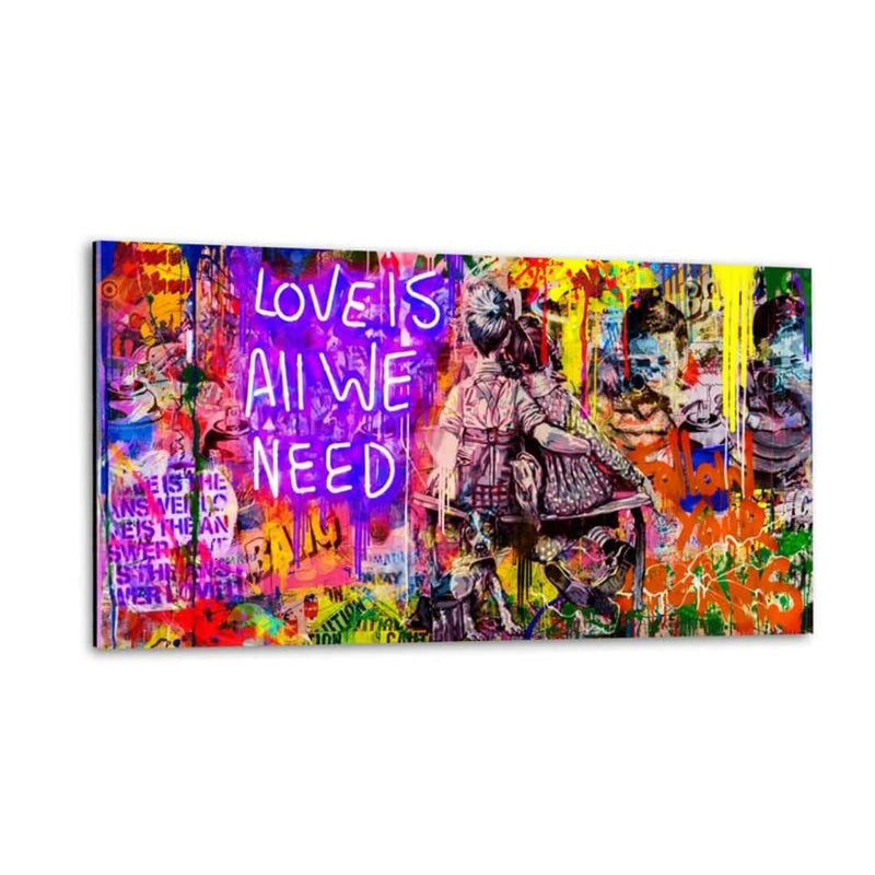 Plexiglasbild - LOVE IS ALL WE NEED - Hustling Sharks