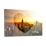 Plexiglasbild - Love New York - Sunset Skyline - Hustling Sharks