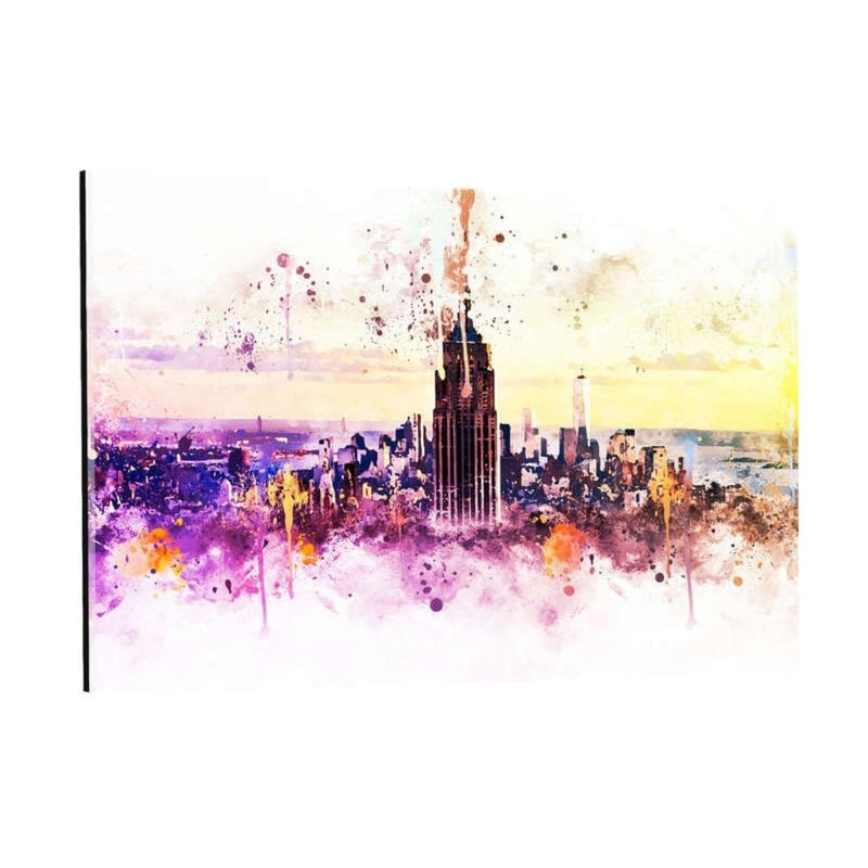 Plexiglasbild - NYC Watercolor - New York Skyline - Hustling Sharks