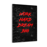 Plexiglasbild - WORK HARD DREAM BIG - rot - Hustling Sharks