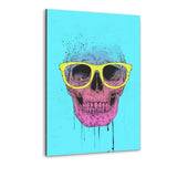 Pop Art Skull With Glasses - Alu-Dibond Bild - Hustling Sharks