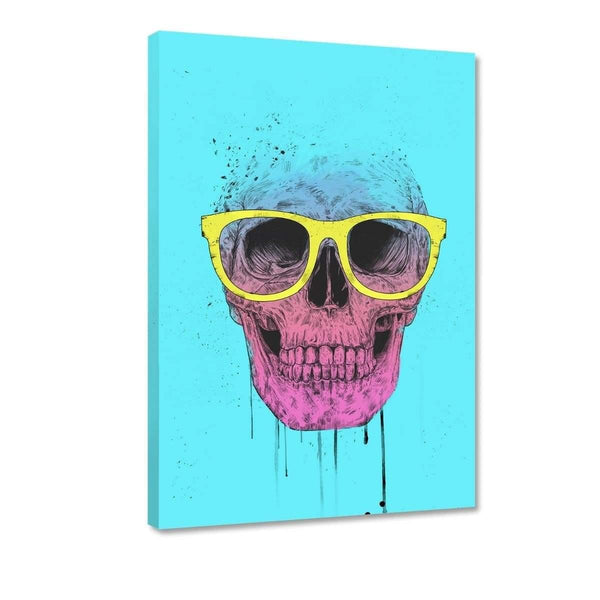 Pop Art Skull With Glasses - Leinwandbild - Hustling Sharks