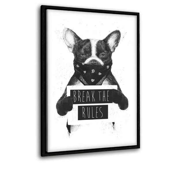 Rebell Dog - Leinwandbild mit Schattenfuge "schwarz" - Hustling Sharks