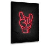 Rock on - neon #1 - Leinwandbild mit Schattenfuge "schwarz" - Hustling Sharks