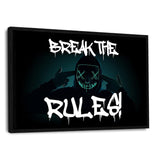 BREAK THE RULES! - Leinwandbild mit Schattenfuge "schwarz" - Hustling Sharks