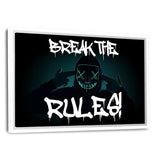 BREAK THE RULES! - Leinwandbild mit Schattenfuge "weiß" - Hustling Sharks