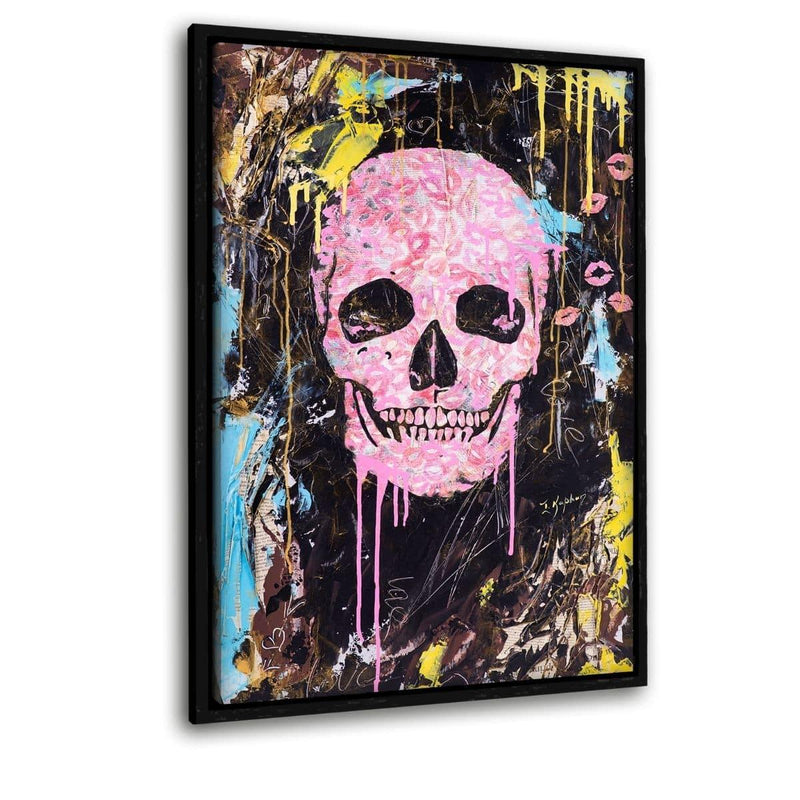 SKULL KISS - Leinwandbild mit Schattenfuge "schwarz" - Hustling Sharks