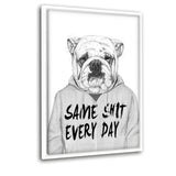Same Shit Every Day - Leinwandbild mit Schattenfuge "weiß" - Hustling Sharks