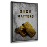 SIZE MATTERS - Leinwandbild mit Schattenfuge "silber" - Hustling Sharks