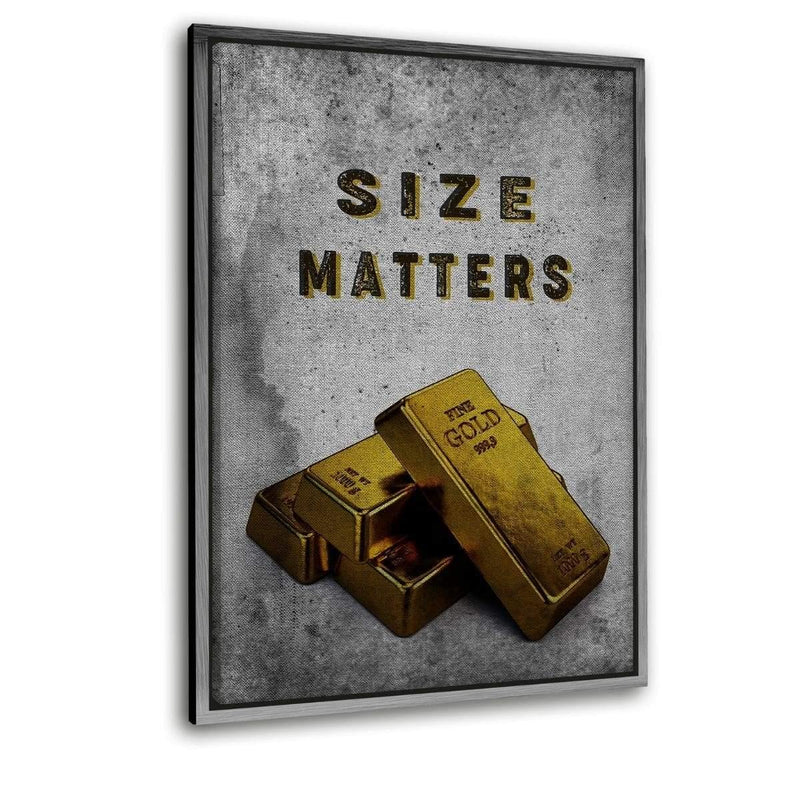 SIZE MATTERS - Leinwandbild mit Schattenfuge "silber" - Hustling Sharks