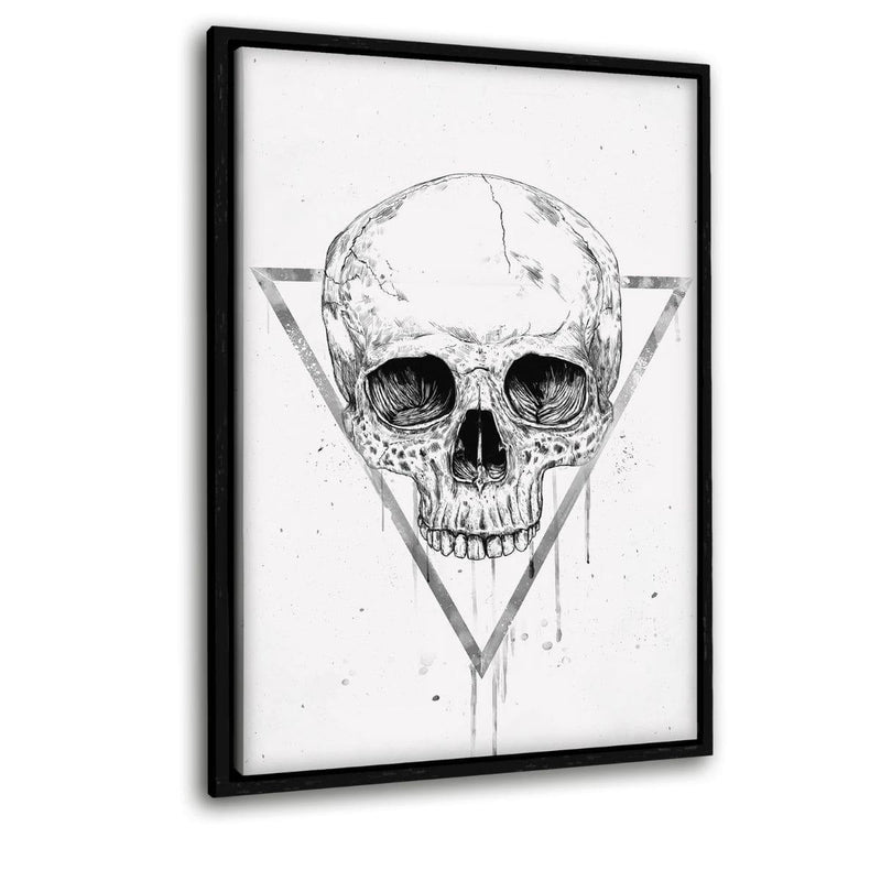 Skull In A Triangle #1 - Leinwandbild mit Schattenfuge "schwarz" - Hustling Sharks